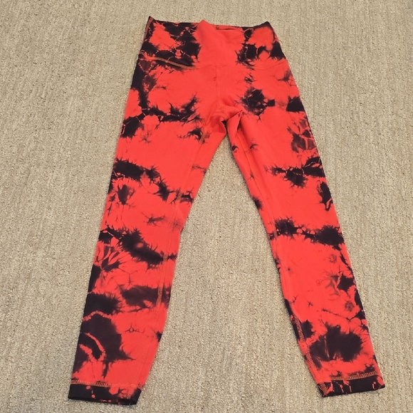lululemon athletica Pants - Lululemon Athletica Vibrant Red and Black Leggings